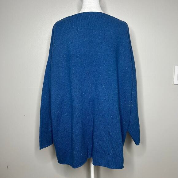 PureJill Blue Coatigan Cardigan Pocket Sweater Sz Medium Wool Blend Oversized - Picture 5 of 8
